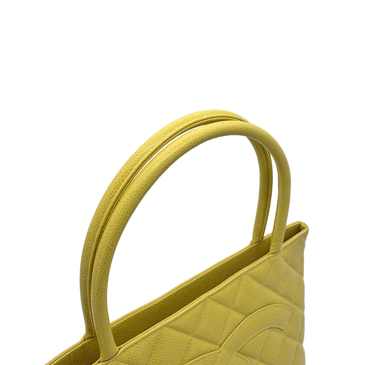 CHANEL VINTAGE MEDALLION TOTE BAG YELLOW CAVIAR SKIN 90267436