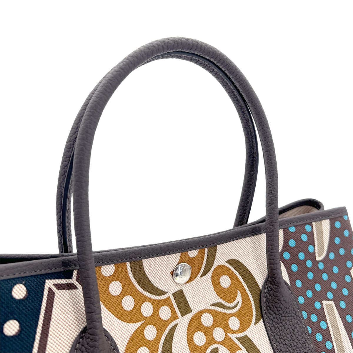 HERMES GARDEN PARTY 36 PM HERMES ELECTRIC CARAMEL ECRU BEIGE EBENE TOILE H PLUME NEGONDA W 90267438