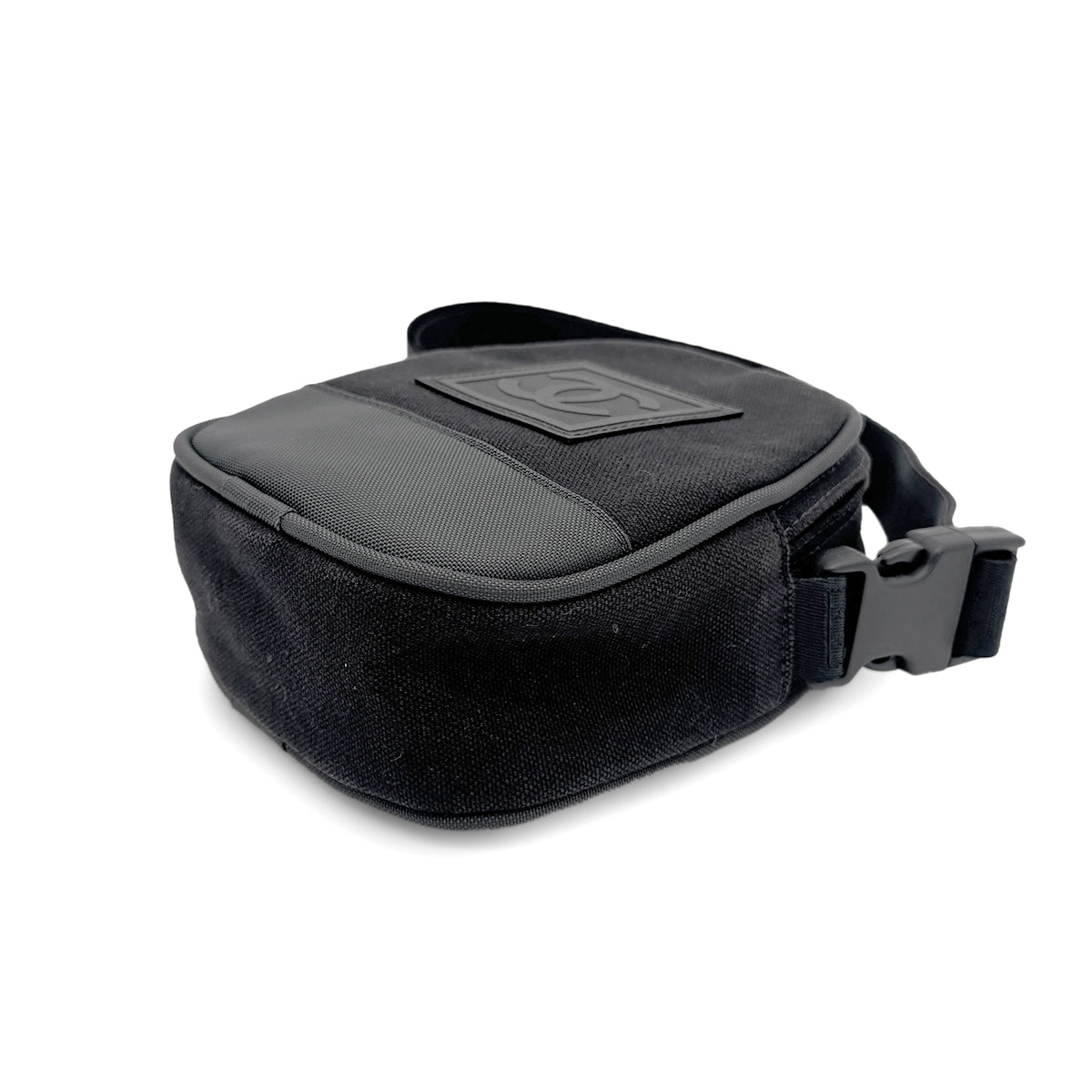 CHANEL VINTAGE SPORTSLINE NYLON SHOULDER BAG BLACK 90267444