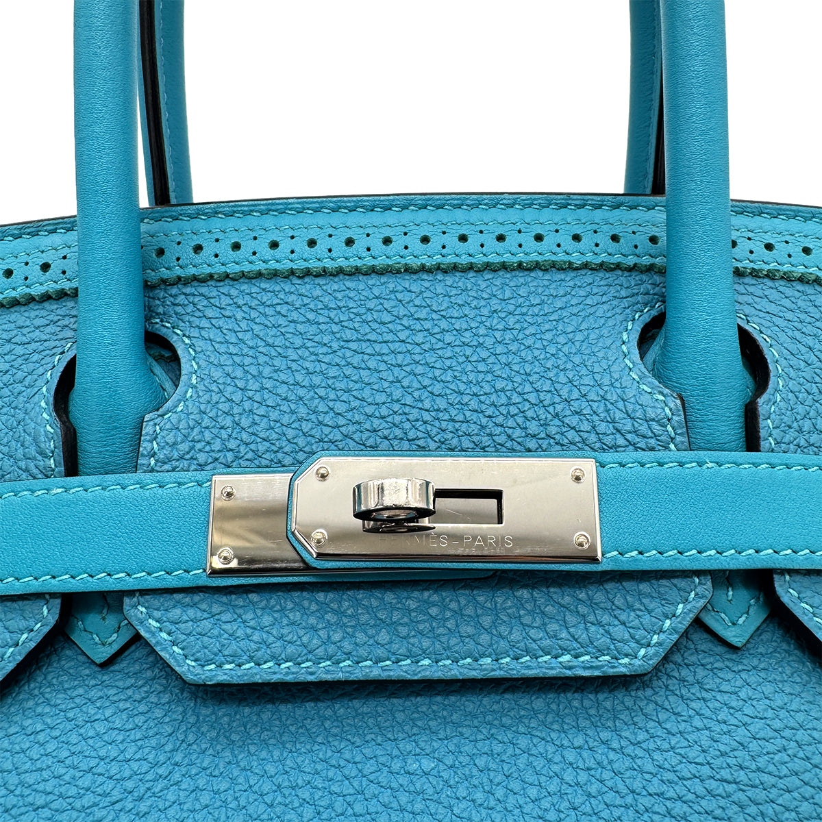 HERMES BIRKIN 30 GHILLIES TURQUOISE TOGO SWIFT HAND BAG X SHW 90267453