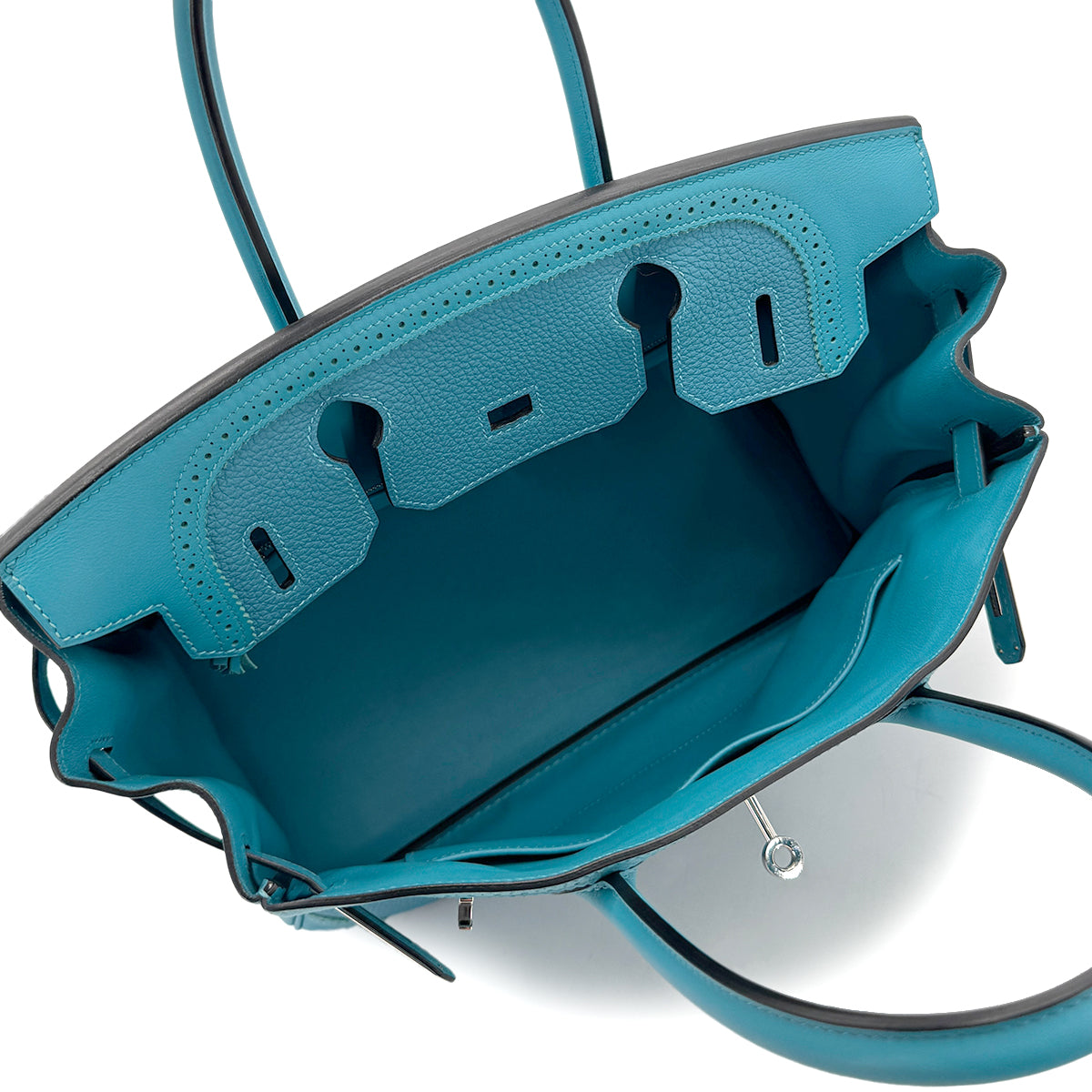 HERMES BIRKIN 30 GHILLIES TURQUOISE TOGO SWIFT HAND BAG X SHW 90267453