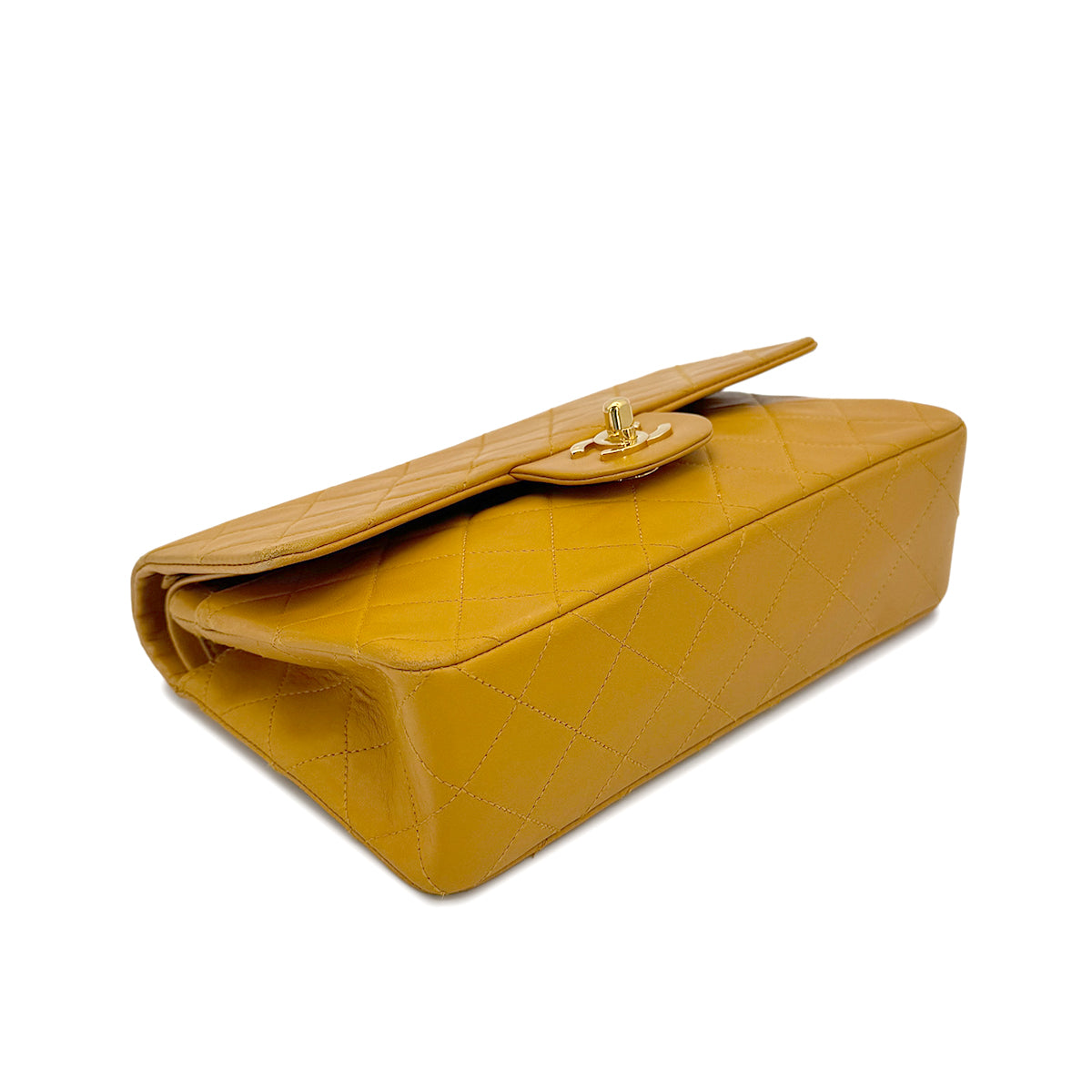 CHANEL VINTAGE CLASSIC FLAP SMALL CHAIN SHOULDER BAG CAMEL LAMB SKIN 90267456