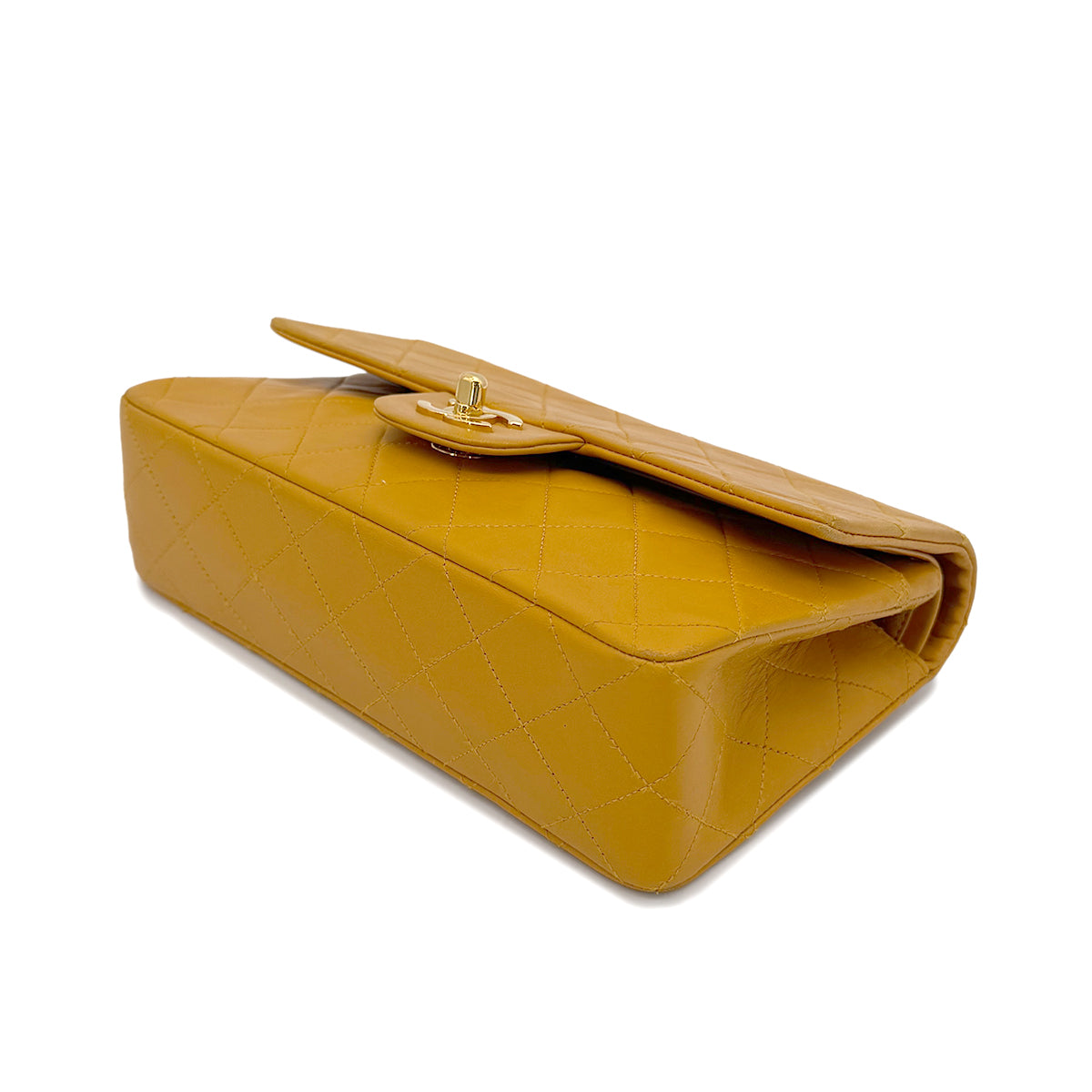 CHANEL VINTAGE CLASSIC FLAP SMALL CHAIN SHOULDER BAG CAMEL LAMB SKIN 90267456