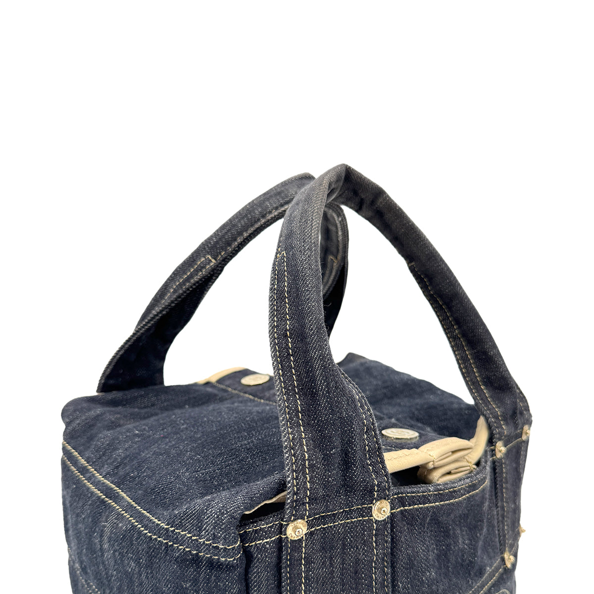 CHANEL VINTAGE BIG COCO TOTE BAG BLUE DENIM 90267464