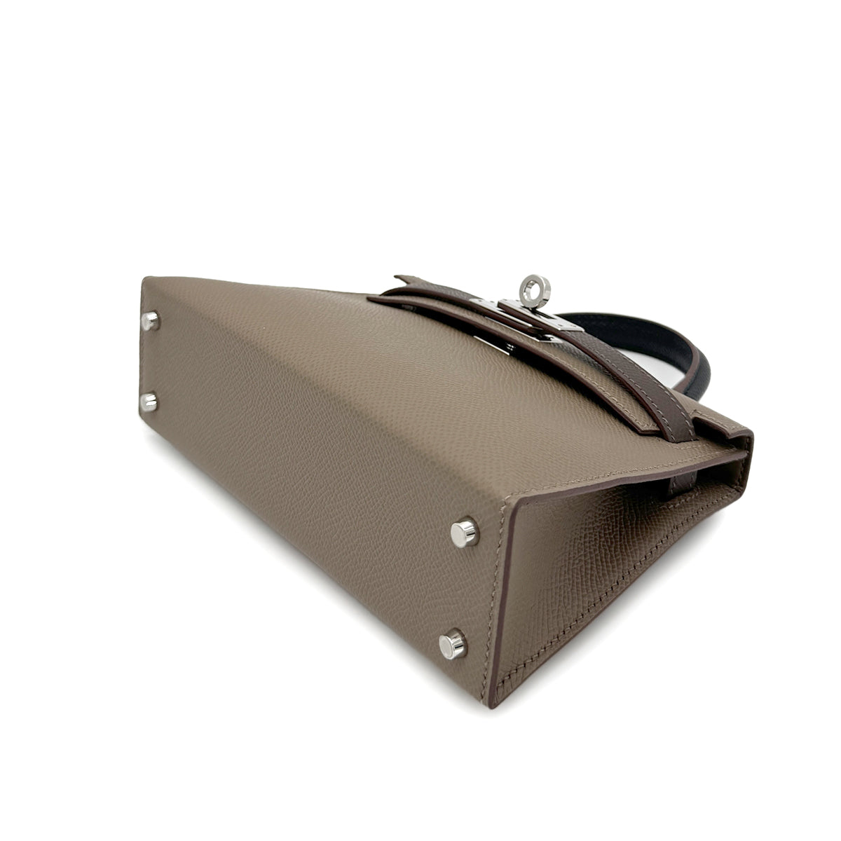 HERMES MINI KELLY 2 TRICOLORE ECORCE ETOUPE BLACK EPSOM HAND SHOULDER BAG B SHW 90267471