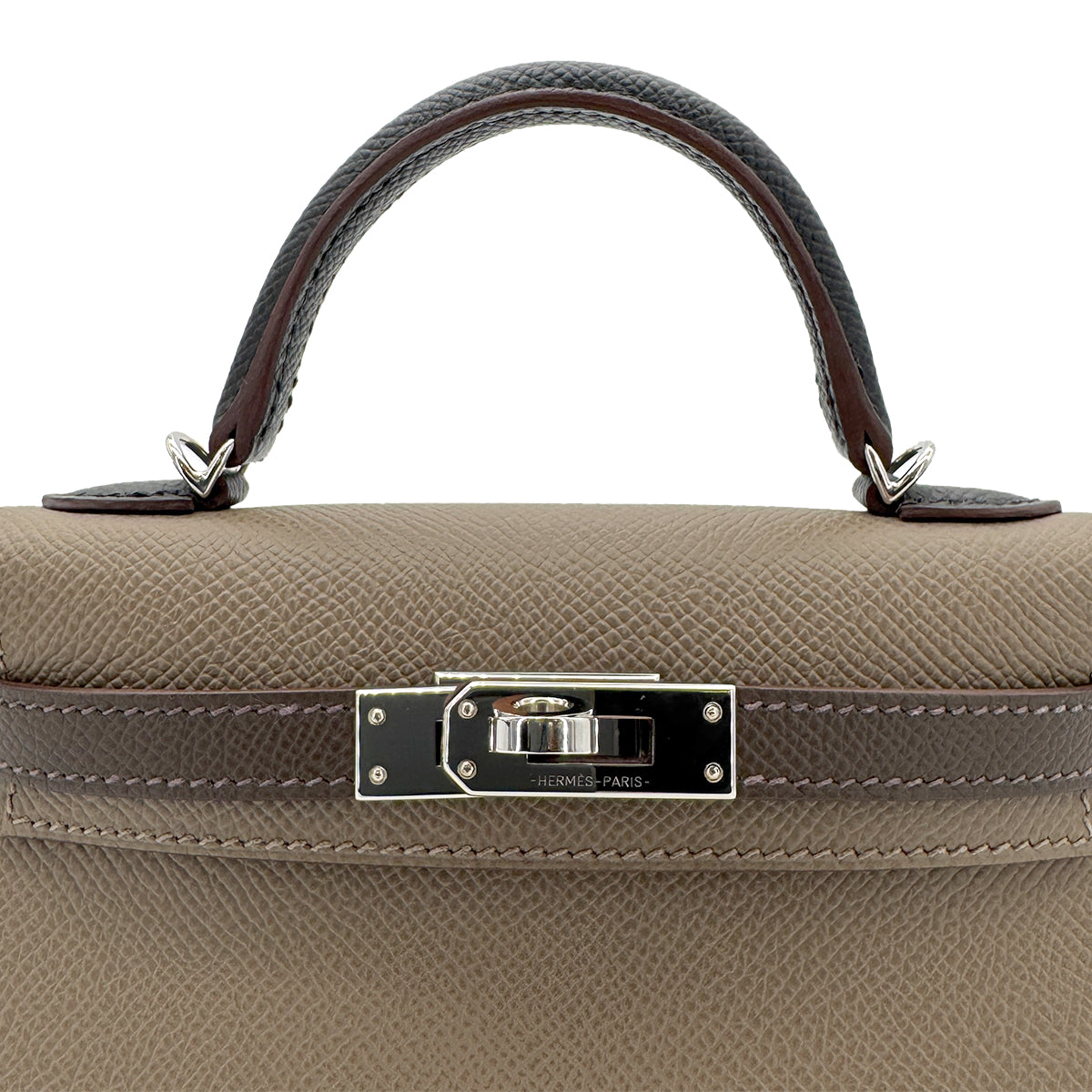 HERMES MINI KELLY 2 TRICOLORE ECORCE ETOUPE BLACK EPSOM HAND SHOULDER BAG B SHW 90267471