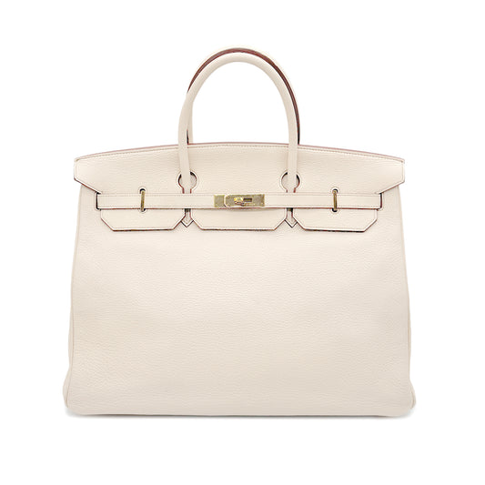 HERMES BIRKIN 40 PARCHEMIN TAURILLON CLEMENCE HAND BAG □E GHW 90267473