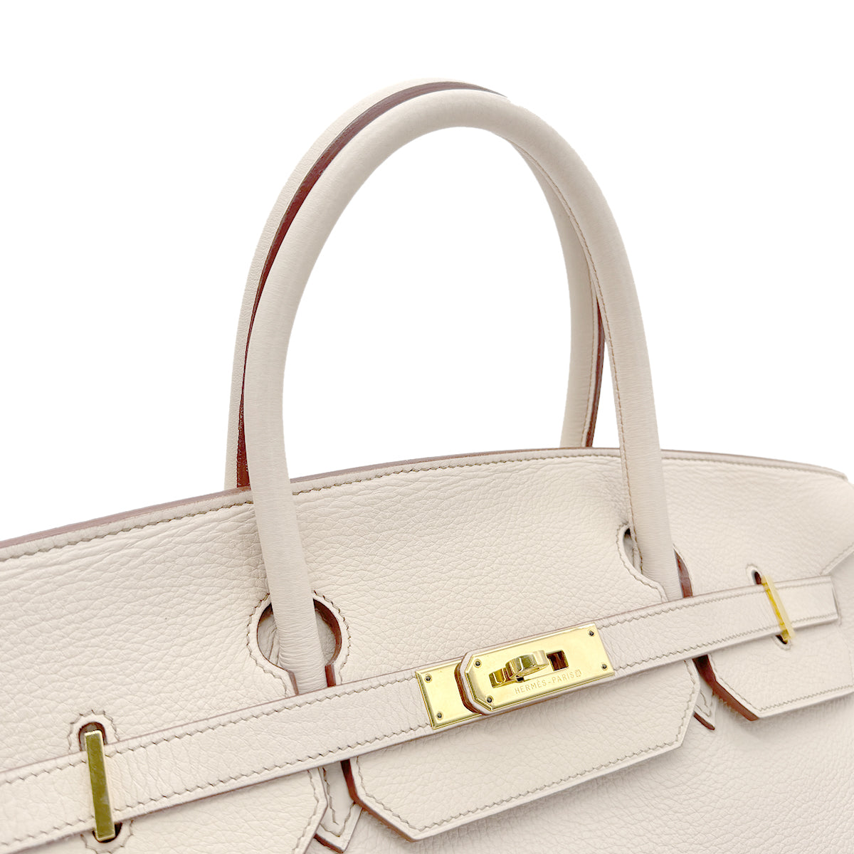 HERMES BIRKIN 40 PARCHEMIN TAURILLON CLEMENCE HAND BAG □E GHW 90267473