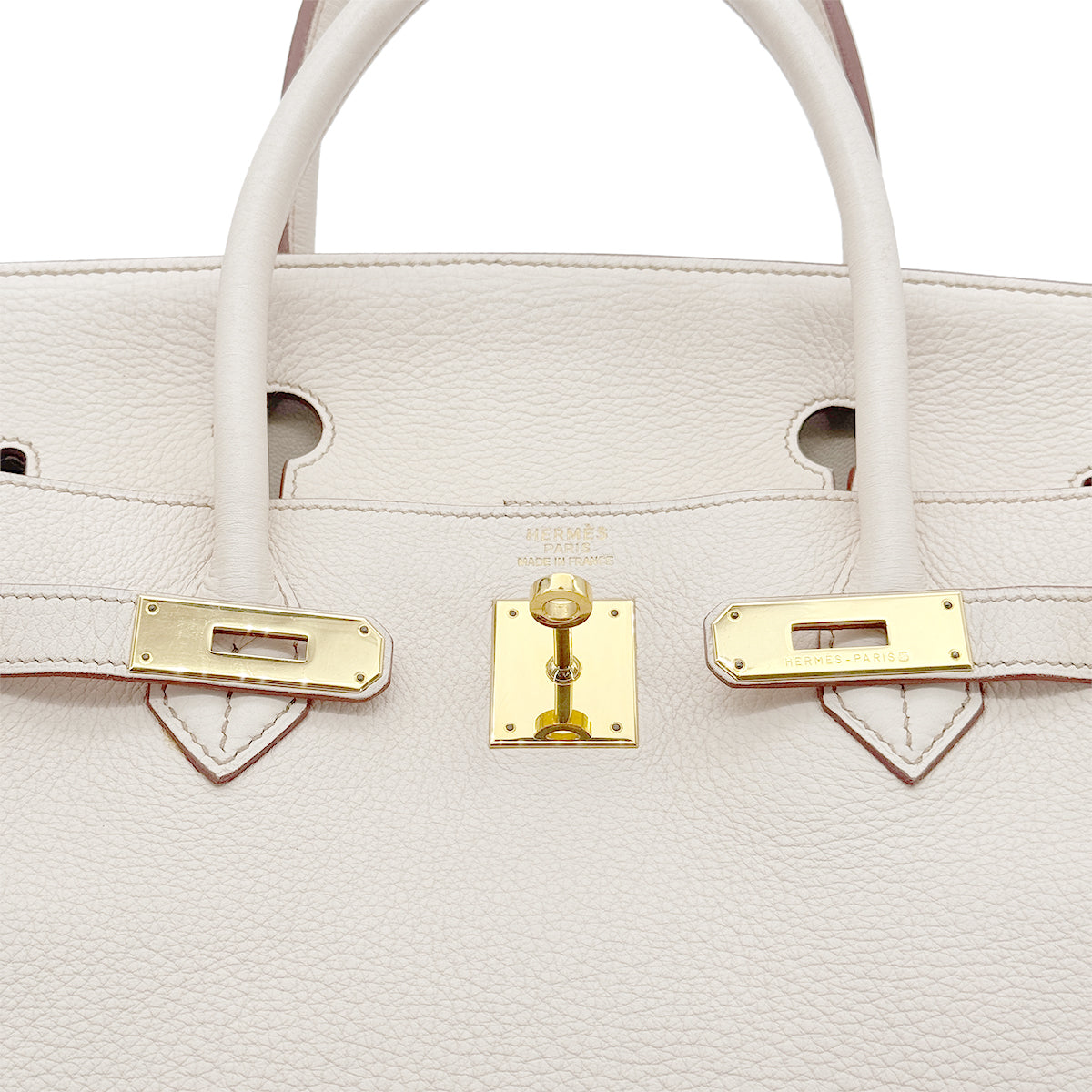 HERMES BIRKIN 40 PARCHEMIN TAURILLON CLEMENCE HAND BAG □E GHW 90267473