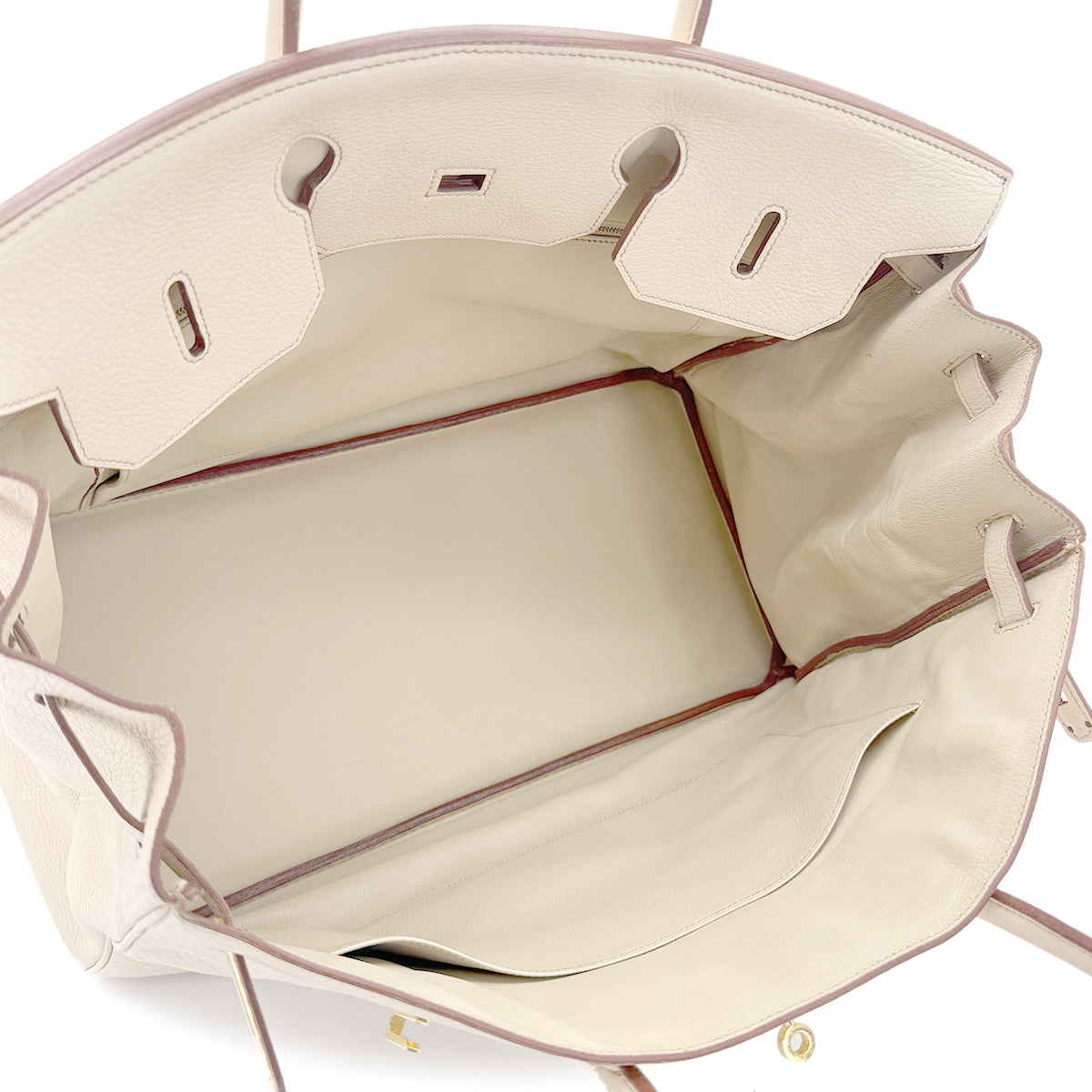 HERMES BIRKIN 40 PARCHEMIN TAURILLON CLEMENCE HAND BAG □E GHW 90267473