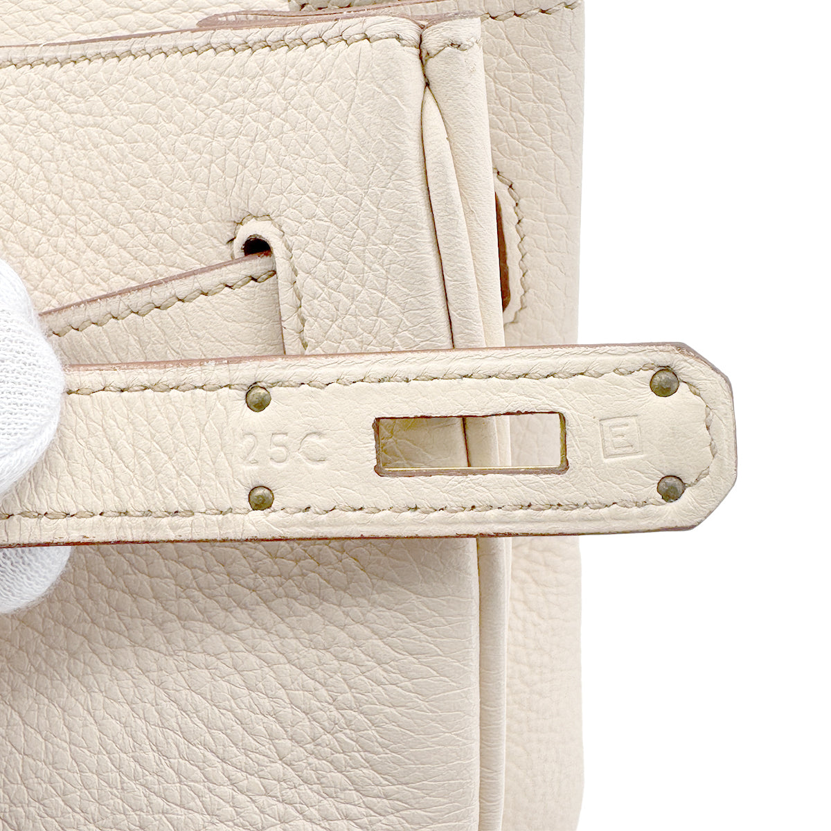 HERMES BIRKIN 40 PARCHEMIN TAURILLON CLEMENCE HAND BAG □E GHW 90267473