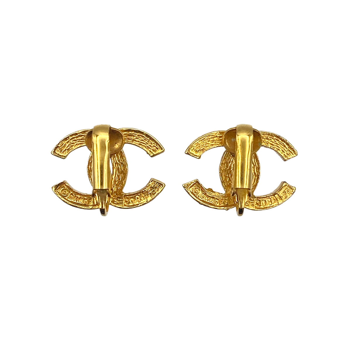 CHANEL VINTAGE EARRINGS RHINESTONE COCOMARK ACCESSORY 90267475