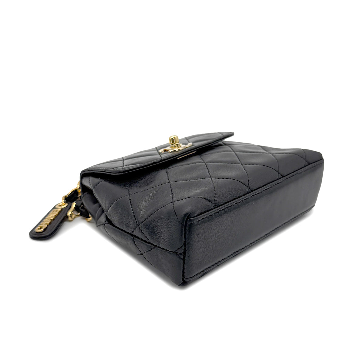 CHANEL VINTAGE MATELASSE CHAIN SHOULDER BAG BLACK LAMB SKIN 90267477