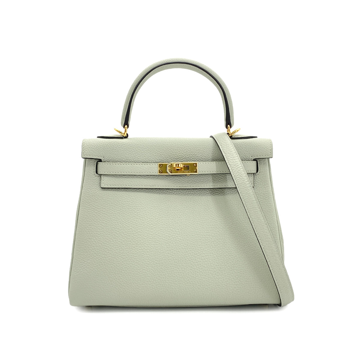 HERMES KELLY 25 RETOURNE GRIS NEVE TOGO HAND SHOULDER BAG B GHW 90267746