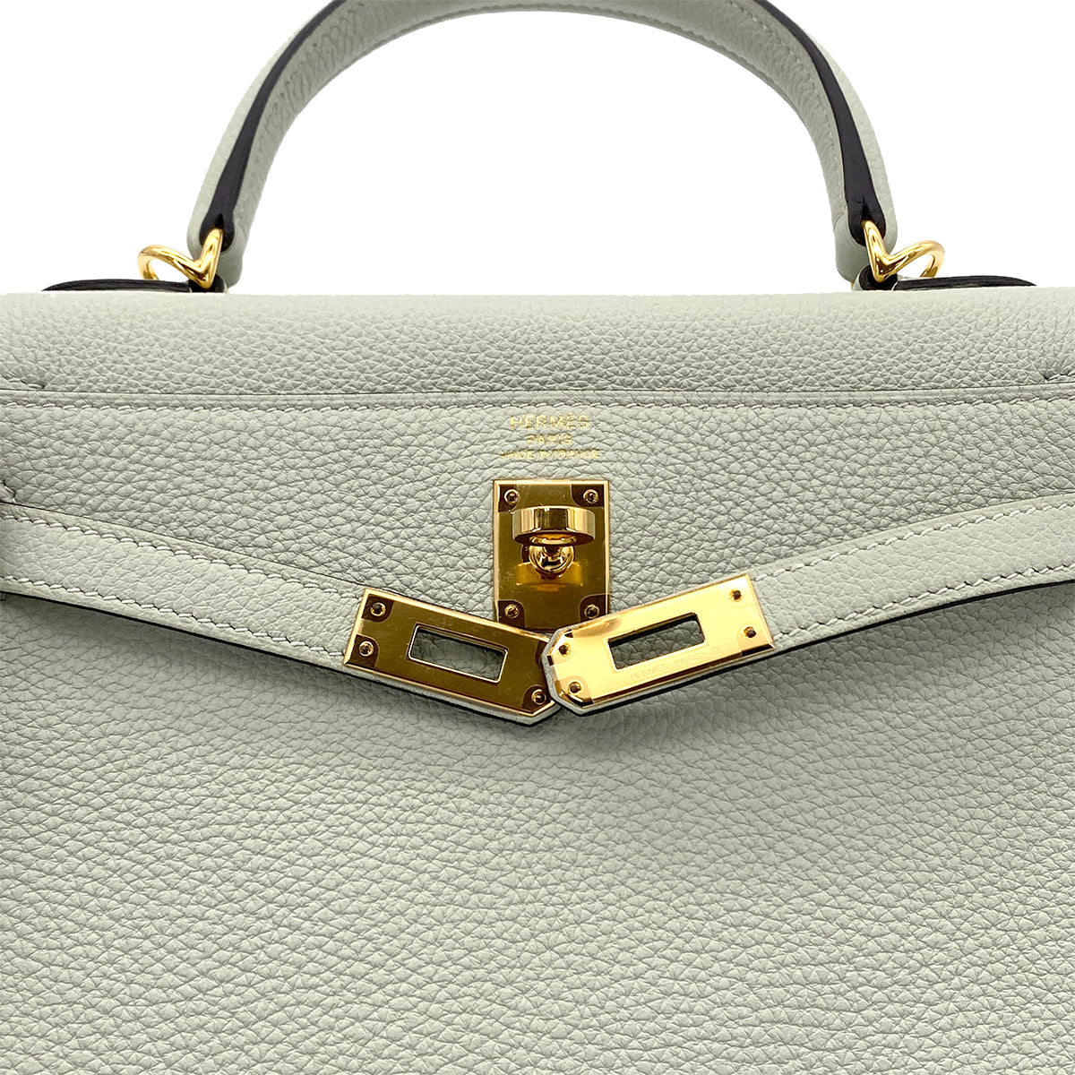 HERMES KELLY 25 RETOURNE GRIS NEVE TOGO HAND SHOULDER BAG B GHW 90267746