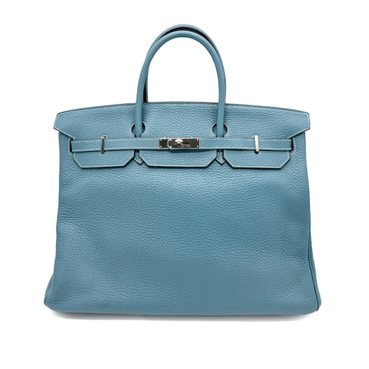 HERMES BIRKIN 40 BLEU JEAN TOGO HAND BAG □K SHW 90267750