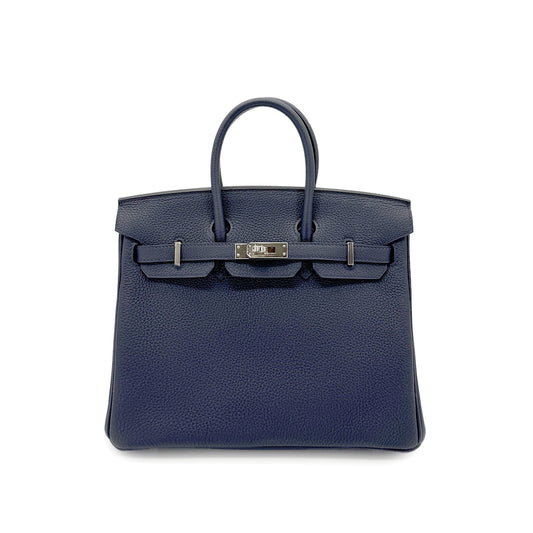 HERMES BIRKIN 25 BLUE NUIT TOGO HAND BAG C SHW 90267751
