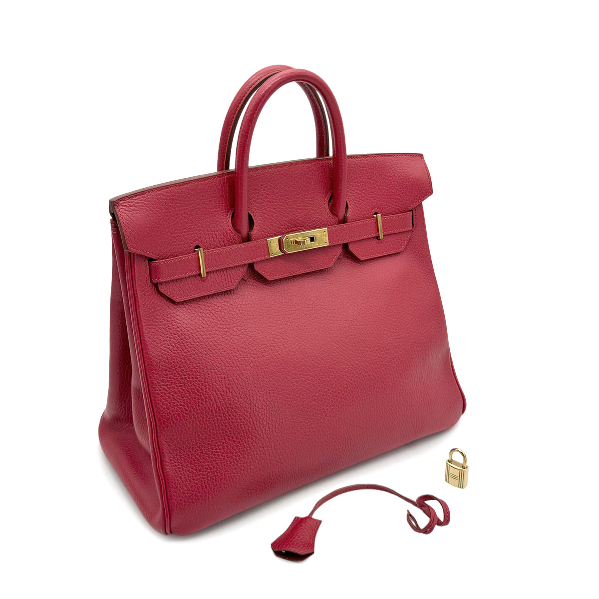 HERMES HAUT A COURROIES 32 ROUGE VIF ARDENNES HAND BAG 〇Y GHW 90267752