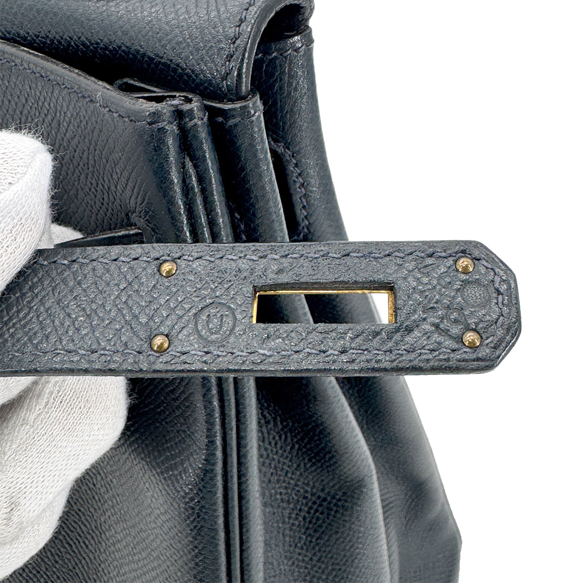 HERMES KELLY 32 RETOURNE BLUE INDIGO COUCHVEL HAND SHOULDER BAG 〇U GHW  90267753