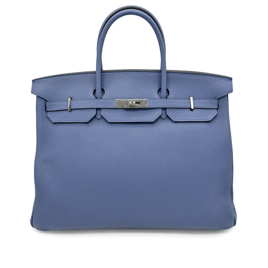 HERMES BIRKIN 40 BLUE BRIGHTON TOGO HAND BAG C SHW 90267756