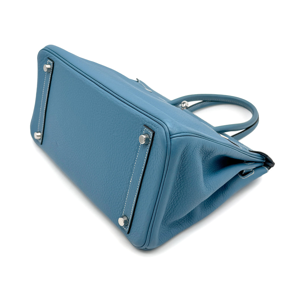 HERMES BIRKIN 30 BLUE JEAN TAURILLON CLEMENCE HAND BAG □J SHW 90267764