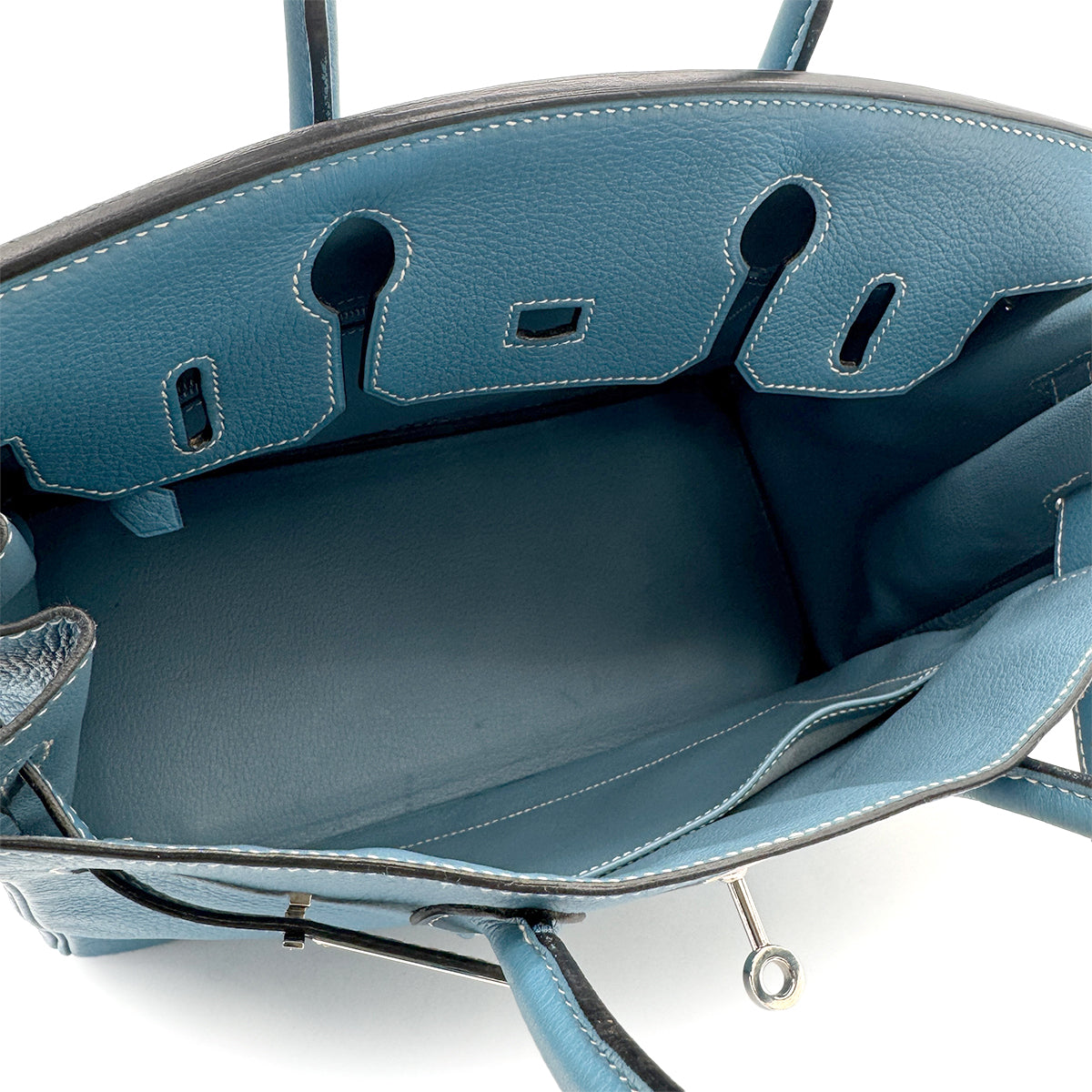 HERMES BIRKIN 30 BLUE JEAN TAURILLON CLEMENCE HAND BAG □J SHW 90267764