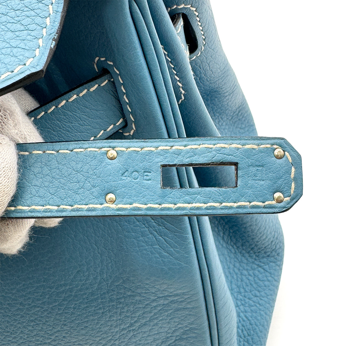 HERMES BIRKIN 30 BLUE JEAN TAURILLON CLEMENCE HAND BAG □J SHW 90267764