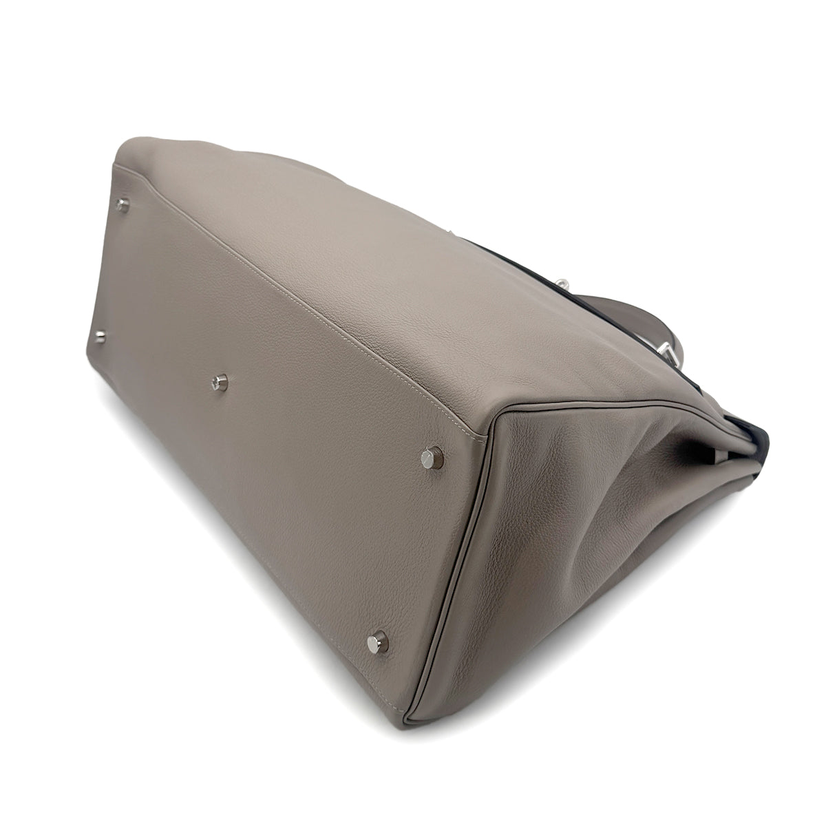 HERMES KELLY RELAX 50 GRIS TOURTERELLE TAURILLON NOVILLO HAND SHOULDER BAG Y SHW 90267765