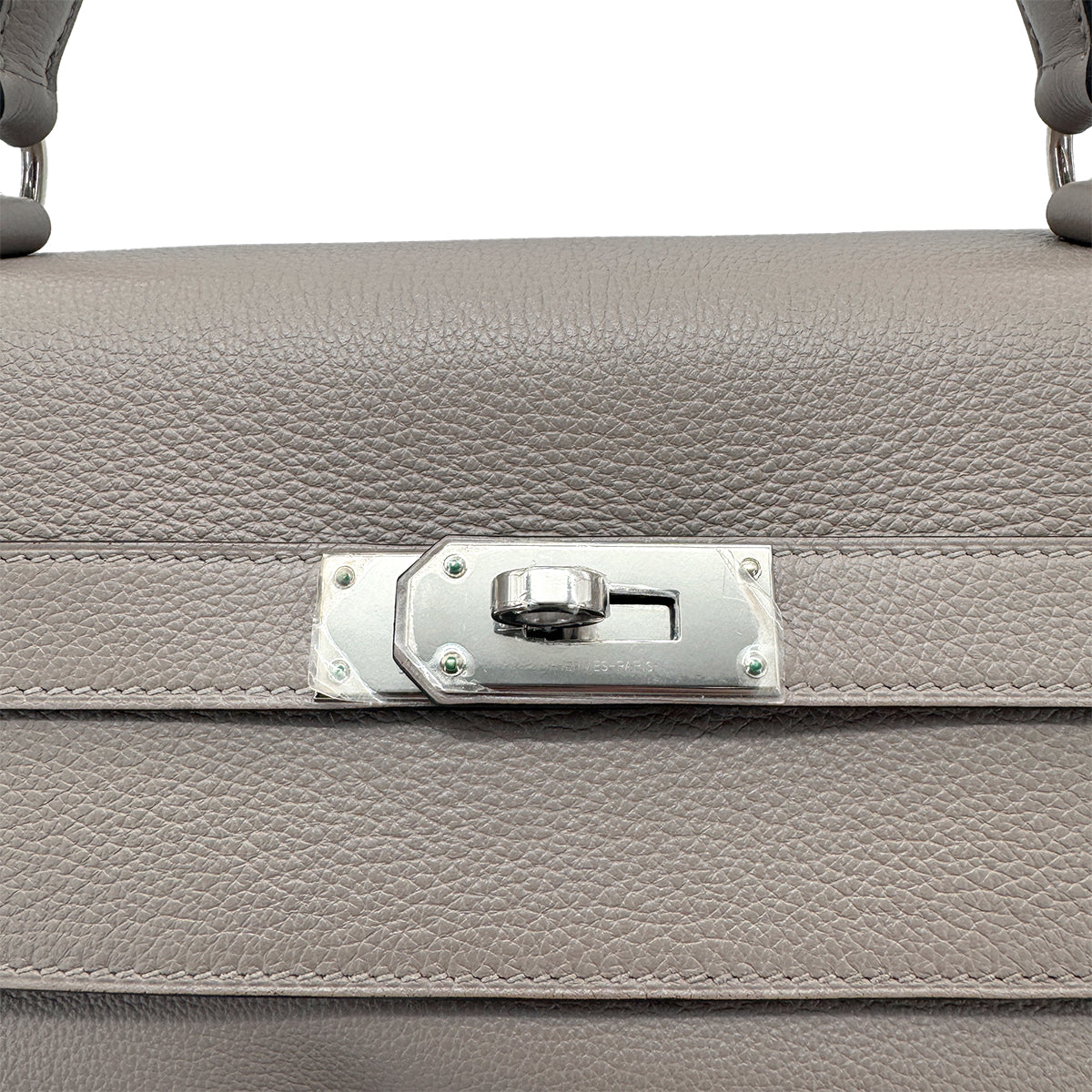 HERMES KELLY RELAX 50 GRIS TOURTERELLE TAURILLON NOVILLO HAND SHOULDER BAG Y SHW 90267765