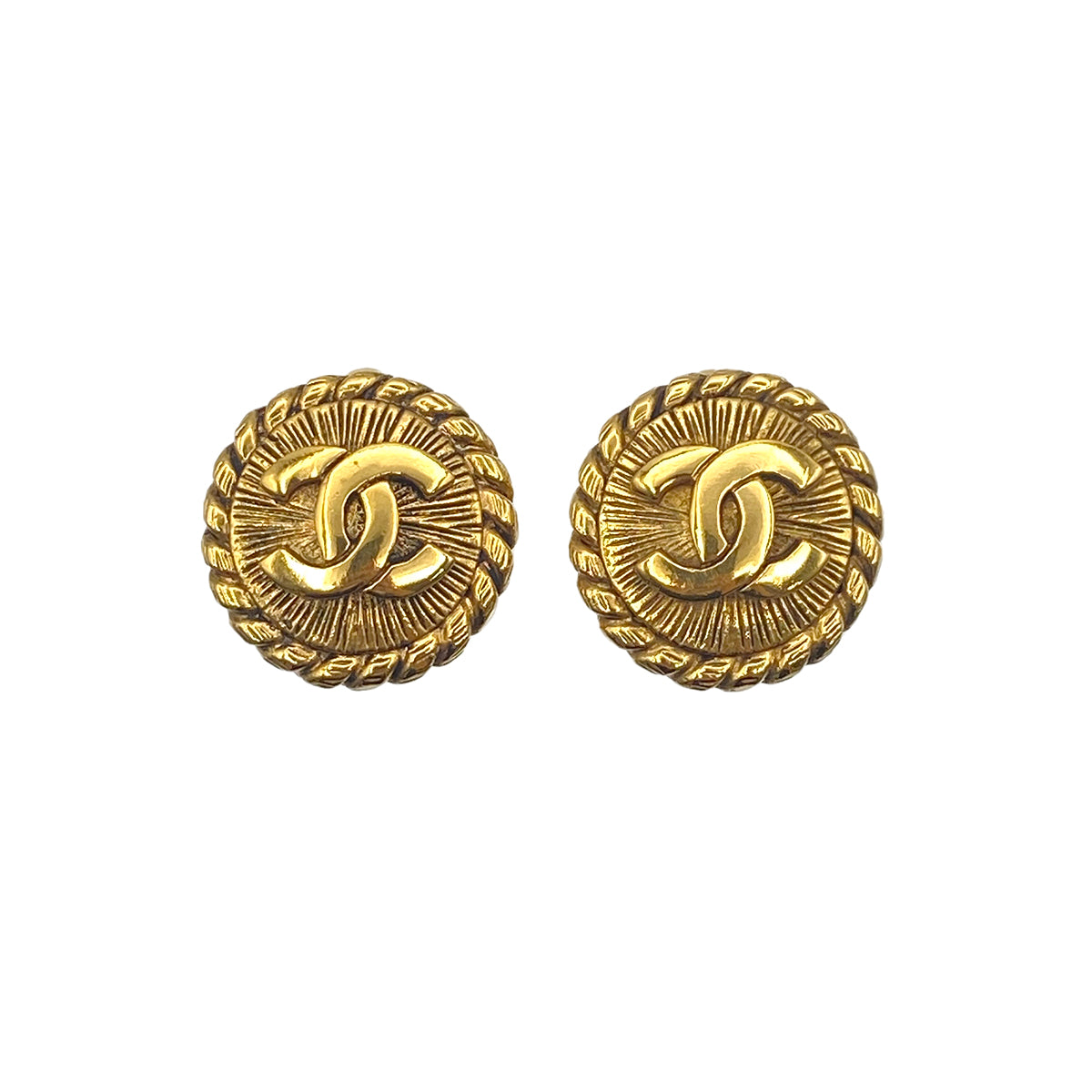 CHANEL VINTAGE EARRINGS COCOMARK ROUND ACCESSORY 90267791