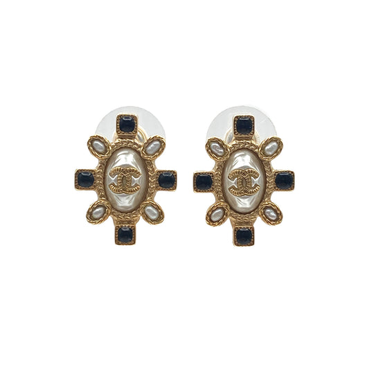 CHANEL EARRINGS COCOMARK FAUX PEARL ACCESSORY A19B 90267805