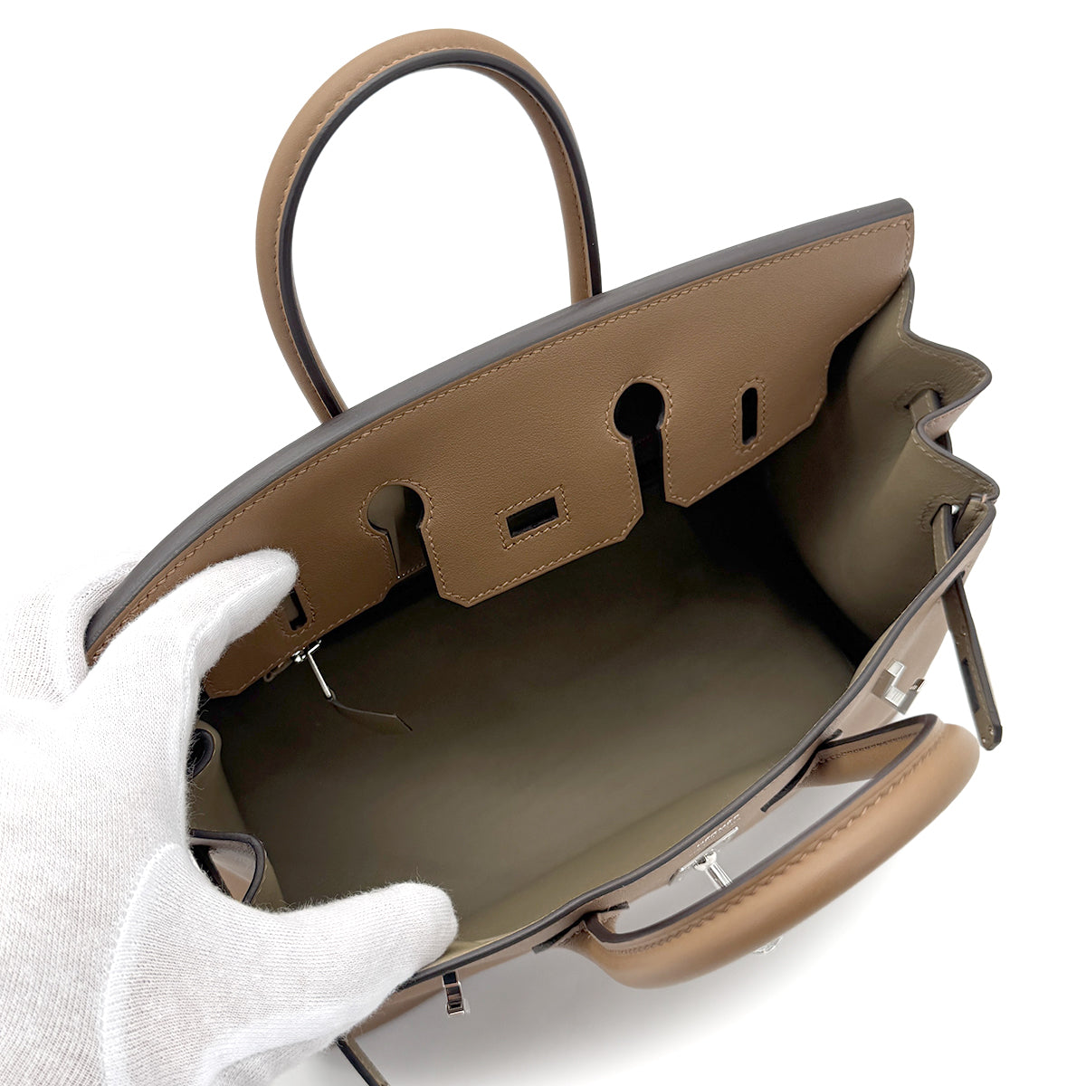 HERMES BIRKIN 25 VERSO ALEZAN BEIGE MARFA SWIFT HAND BAG W SHW 90268064