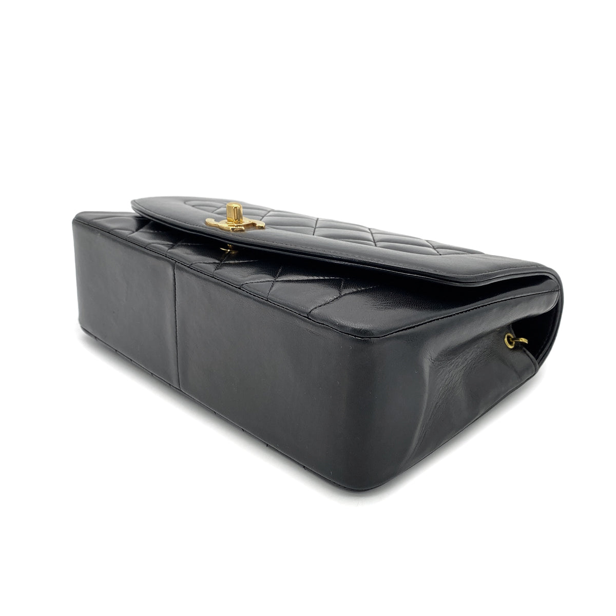 CHANEL VINTAGE DIANA MEDIUM CHAIN SHOULDER BAG BLACK LAMB SKIN 90268069