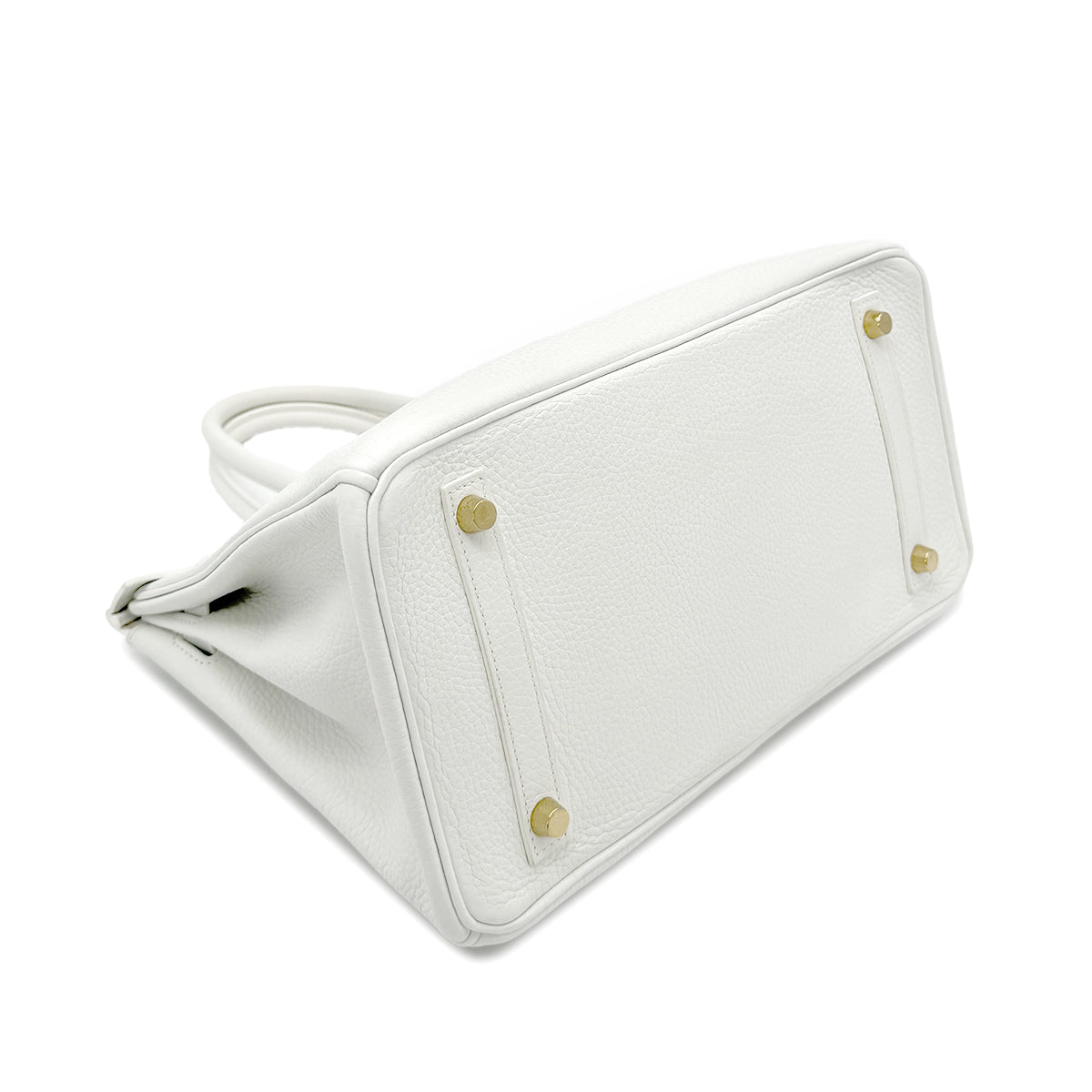 HERMES BIRKIN 30 WHITE TAURILLON CLEMENCE HAND BAG T GHW 90268071