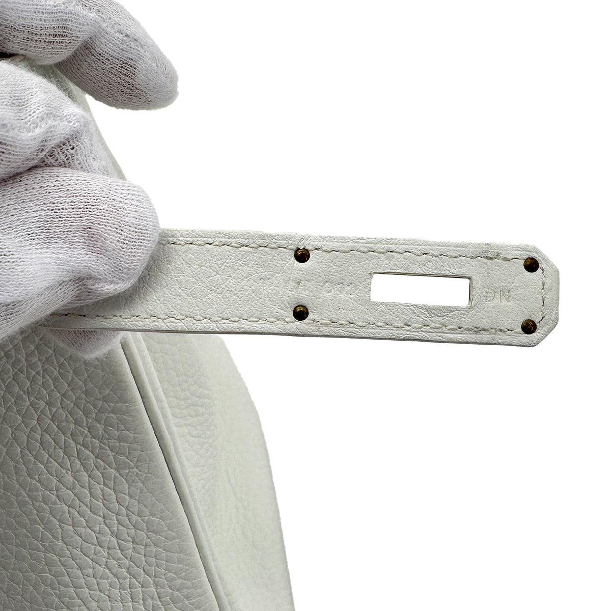 HERMES BIRKIN 30 WHITE TAURILLON CLEMENCE HAND BAG T GHW 90268071