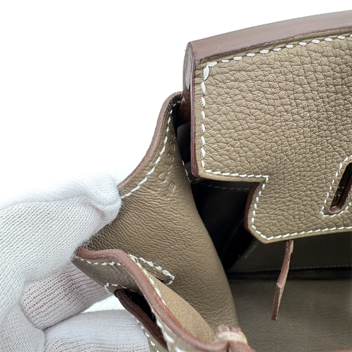 HERMES BIRKIN 25 ETOUPE TOGO HAND BAG W GHW 90268072