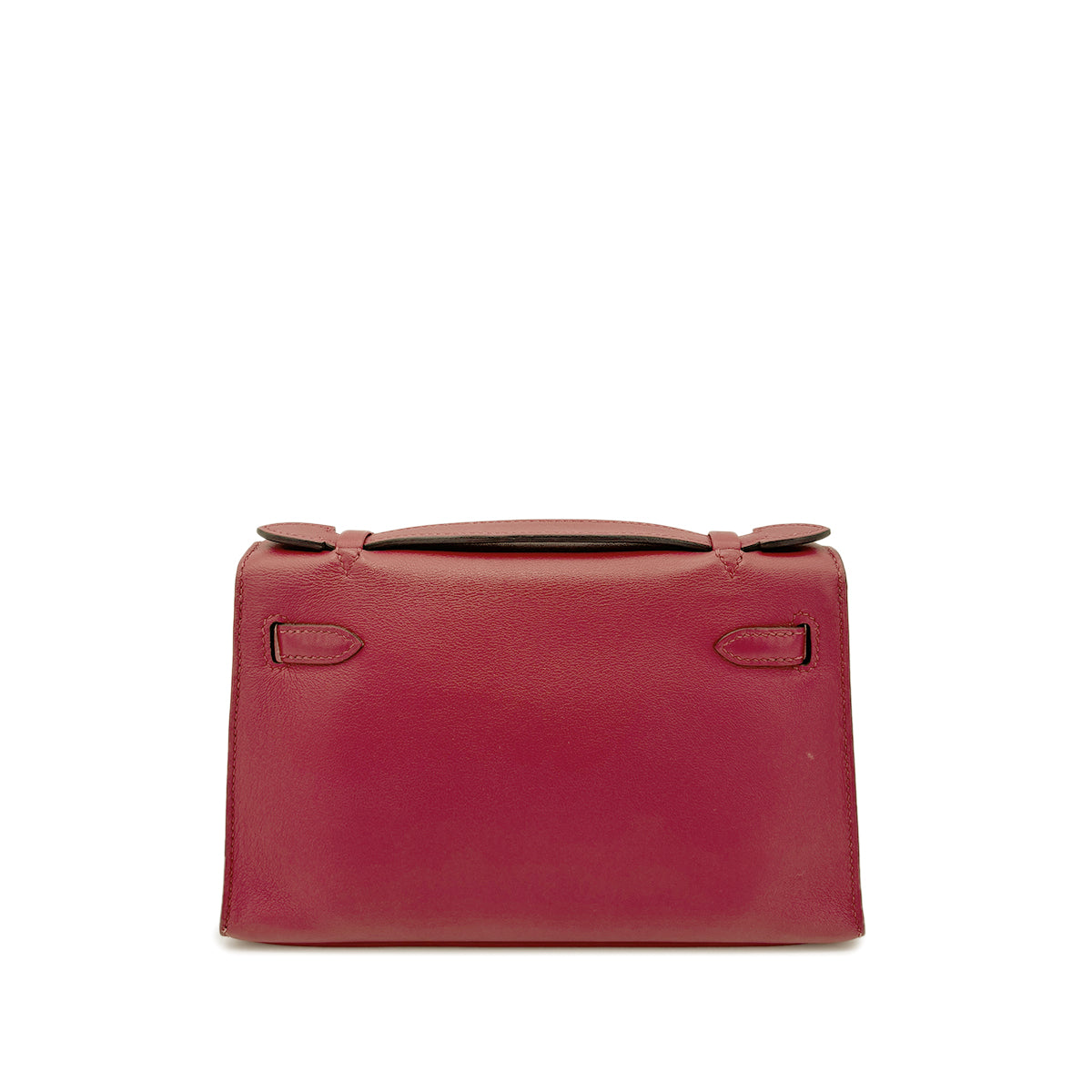 HERMES KELLY POCHETTE SELLIER ROUGE GRENAT SWIFT HAND BAG X GHW 90268076