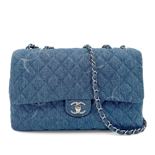 CHANEL MATELASSE CHAIN SHOULDER BAG BLUE DENIM 90268077