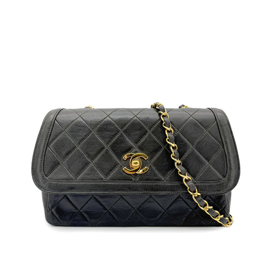 CHANEL VINTAGE MATELASSE CHAIN SHOULDER BAG KAHKI LAMB SKIN 90268184