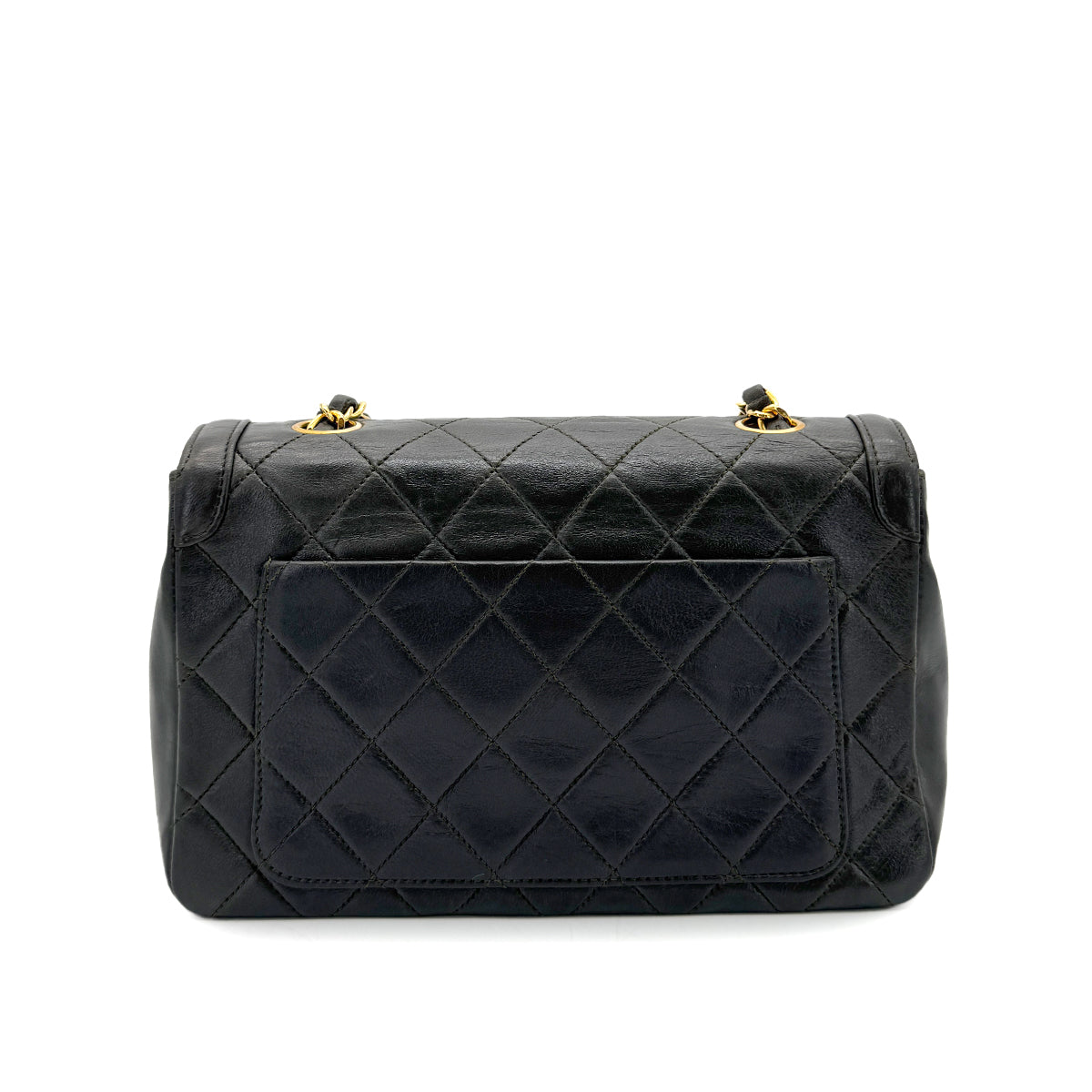 CHANEL VINTAGE MATELASSE CHAIN SHOULDER BAG KAHKI LAMB SKIN 90268184