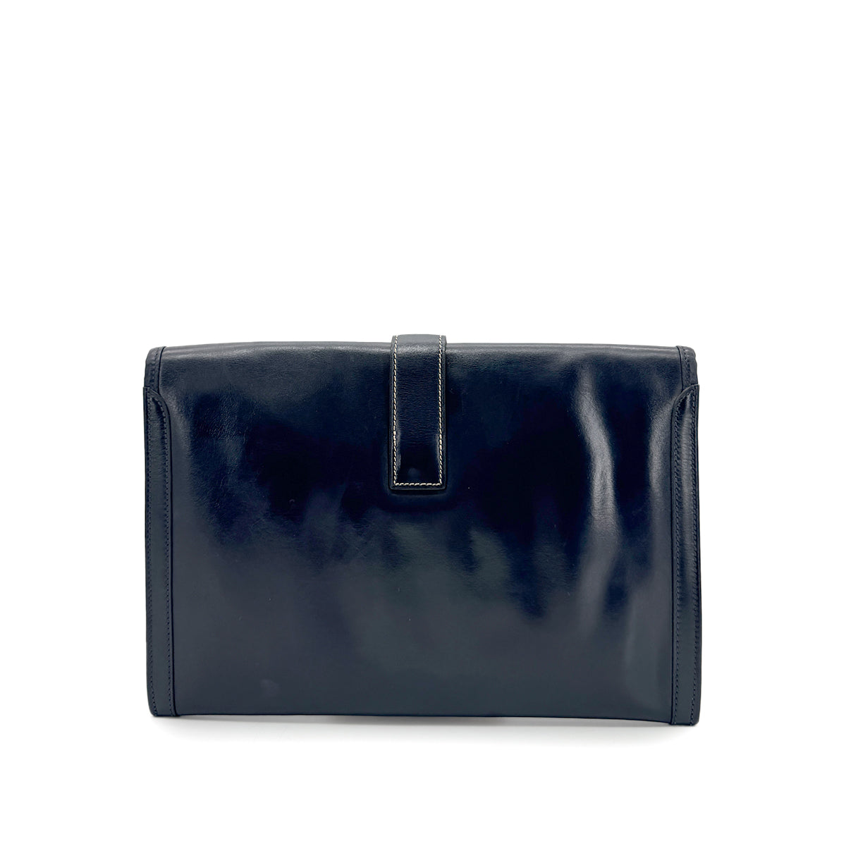 HERMES JIGE CLUTCH BAG BLUE INDIGO BOXCALF 〇J 90268186