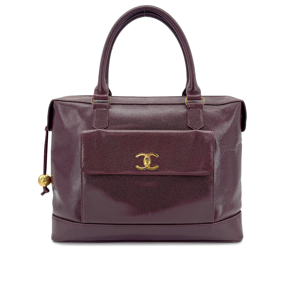 CHANEL VINTAGE TOTE BAG BORDEAUX CAVIAR SKIN 90268187