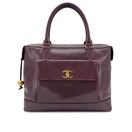 CHANEL VINTAGE TOTE BAG BORDEAUX CAVIAR SKIN 90268187