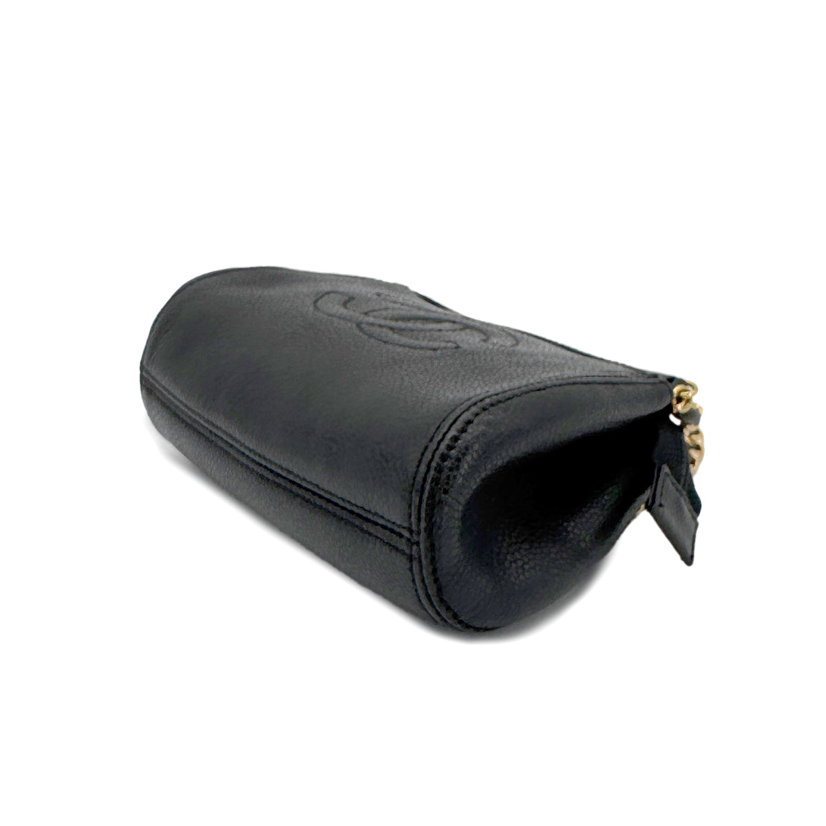 CHANEL VINTAGE CHAIN SHOULDER BAG BLACK CAVIAR SKIN 90268192