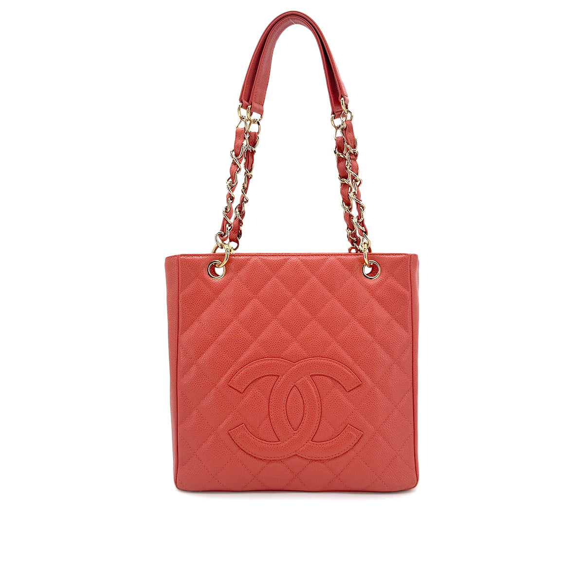 CHANEL VINTAGE PST CHAIN TOTE BAG PINK CAVIAR SKIN 90268195