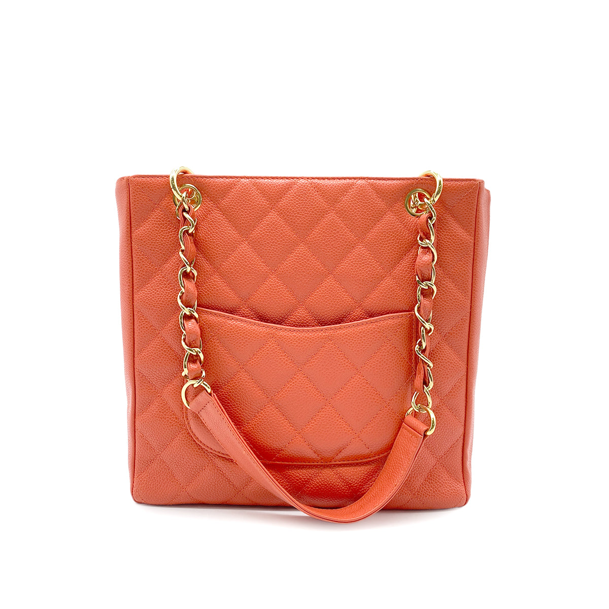 CHANEL VINTAGE PST CHAIN TOTE BAG PINK CAVIAR SKIN 90268195