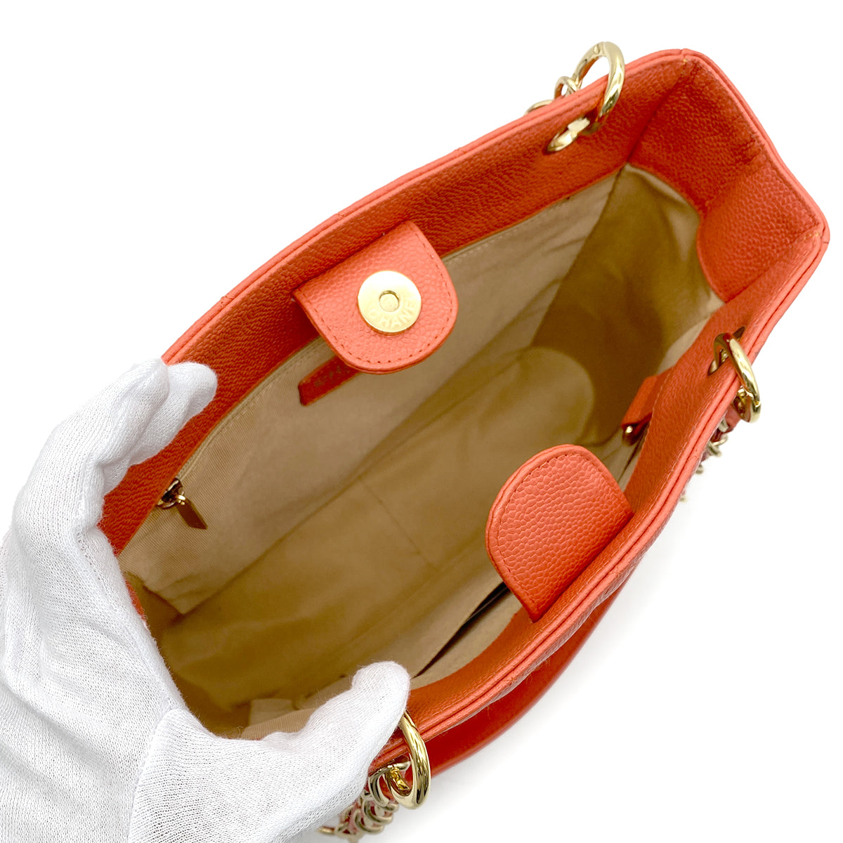 CHANEL VINTAGE PST CHAIN TOTE BAG PINK CAVIAR SKIN 90268195