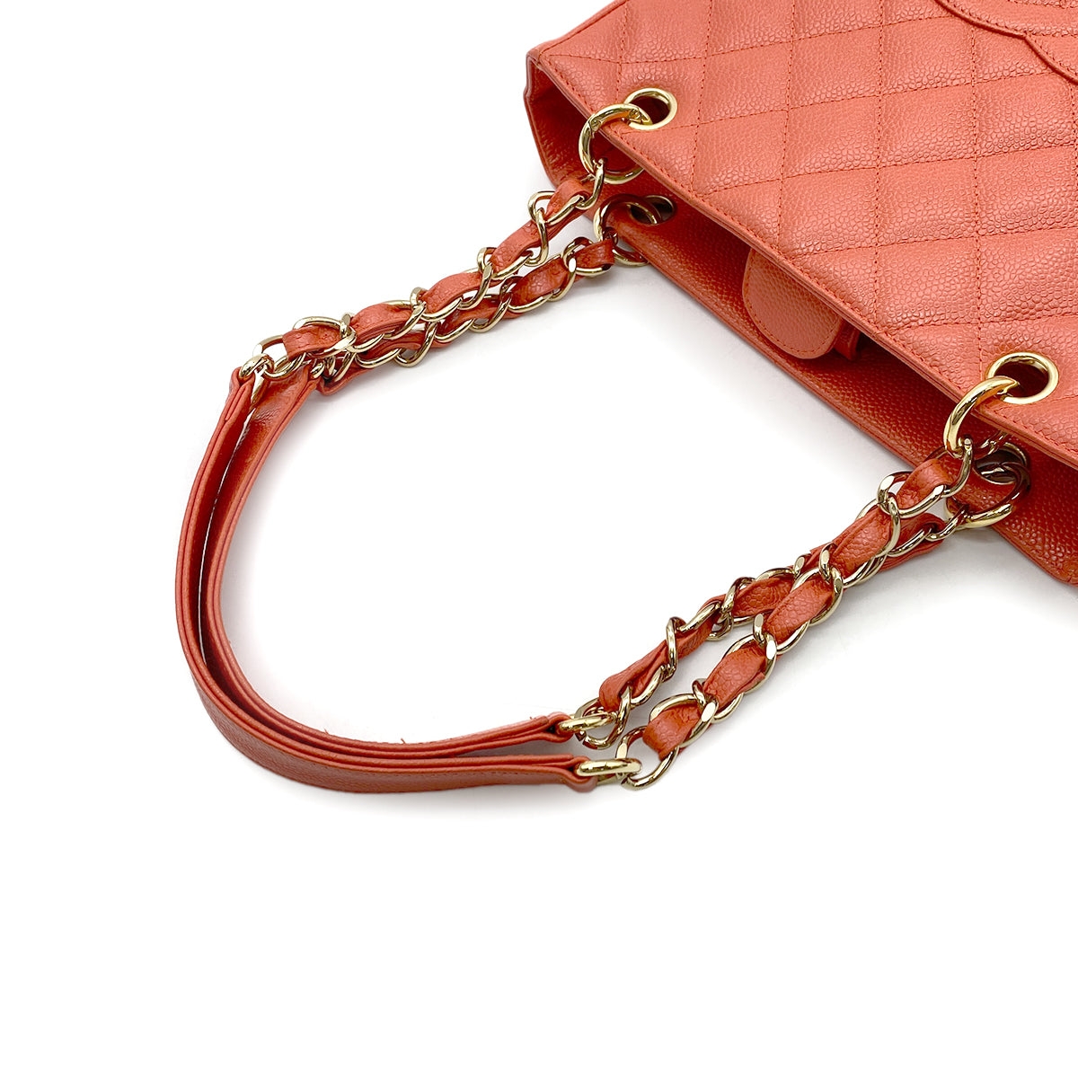 CHANEL VINTAGE PST CHAIN TOTE BAG PINK CAVIAR SKIN 90268195