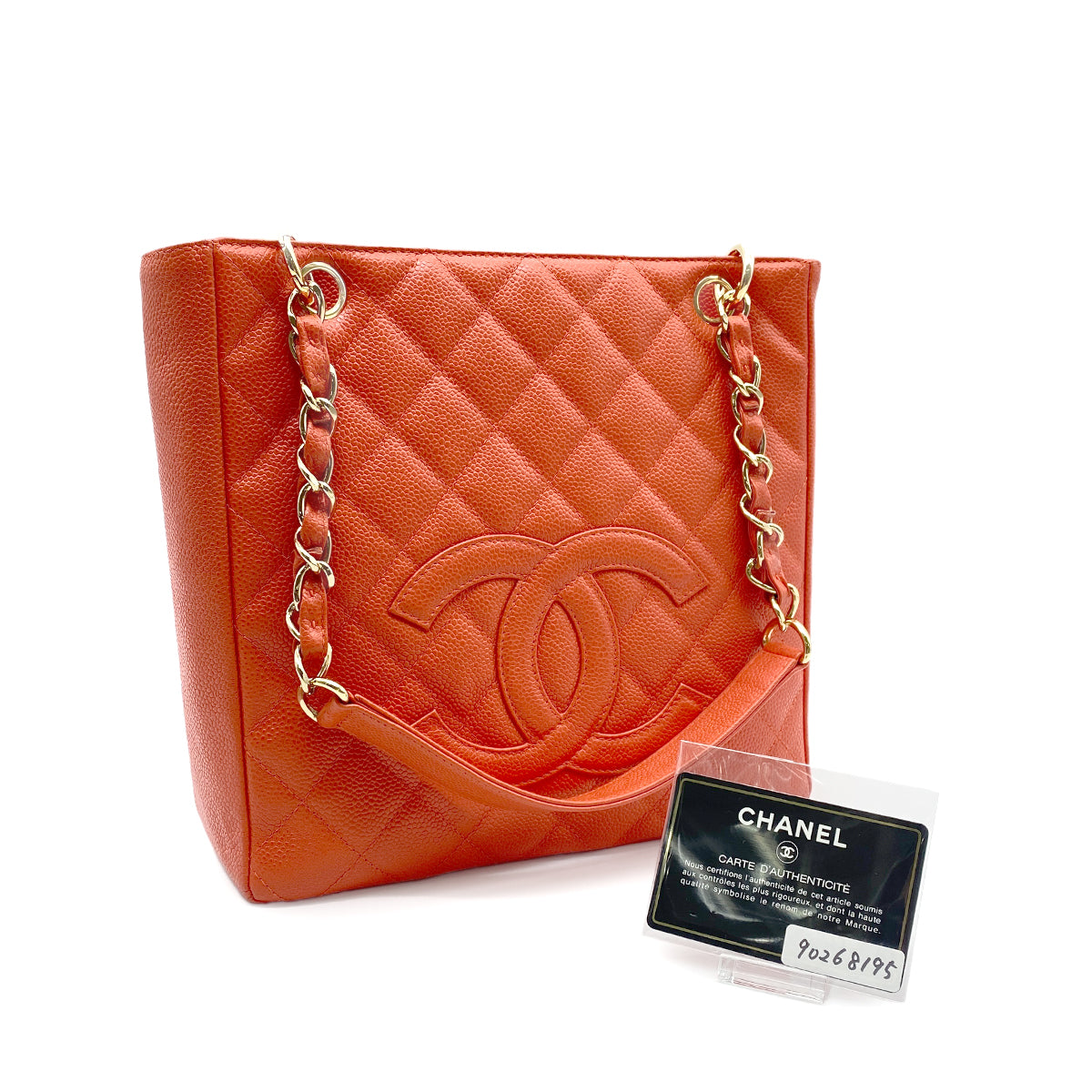 CHANEL VINTAGE PST CHAIN TOTE BAG PINK CAVIAR SKIN 90268195