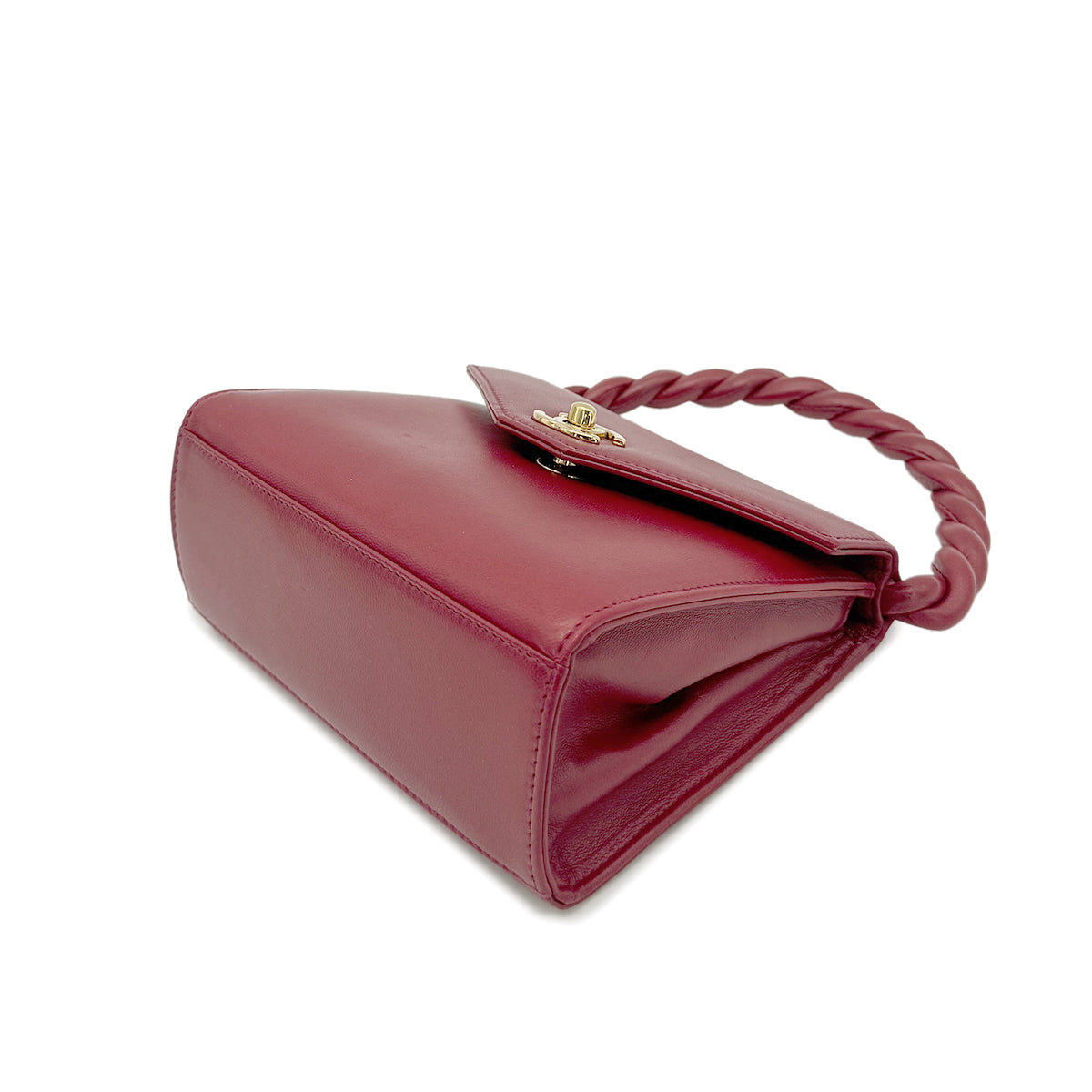 CHANEL VINTAGE HAND BAG RED LAMB SKIN 90268197
